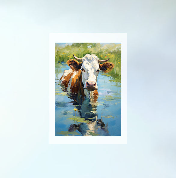 牛のアートポスター原画のみ設置イメージ