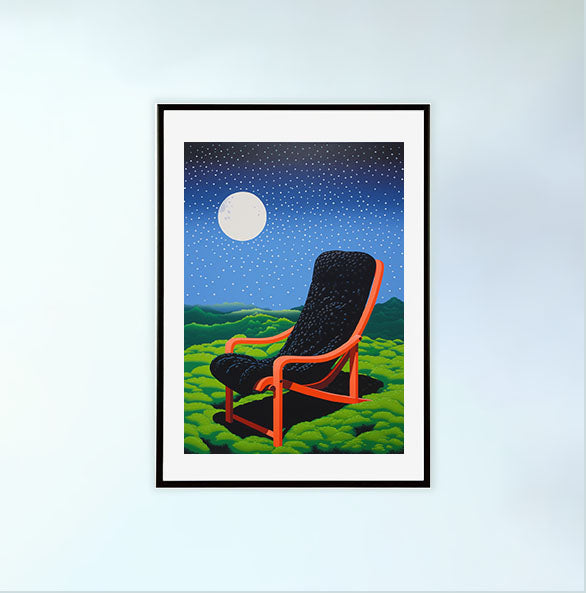 椅子のアートポスター黒フレームあり