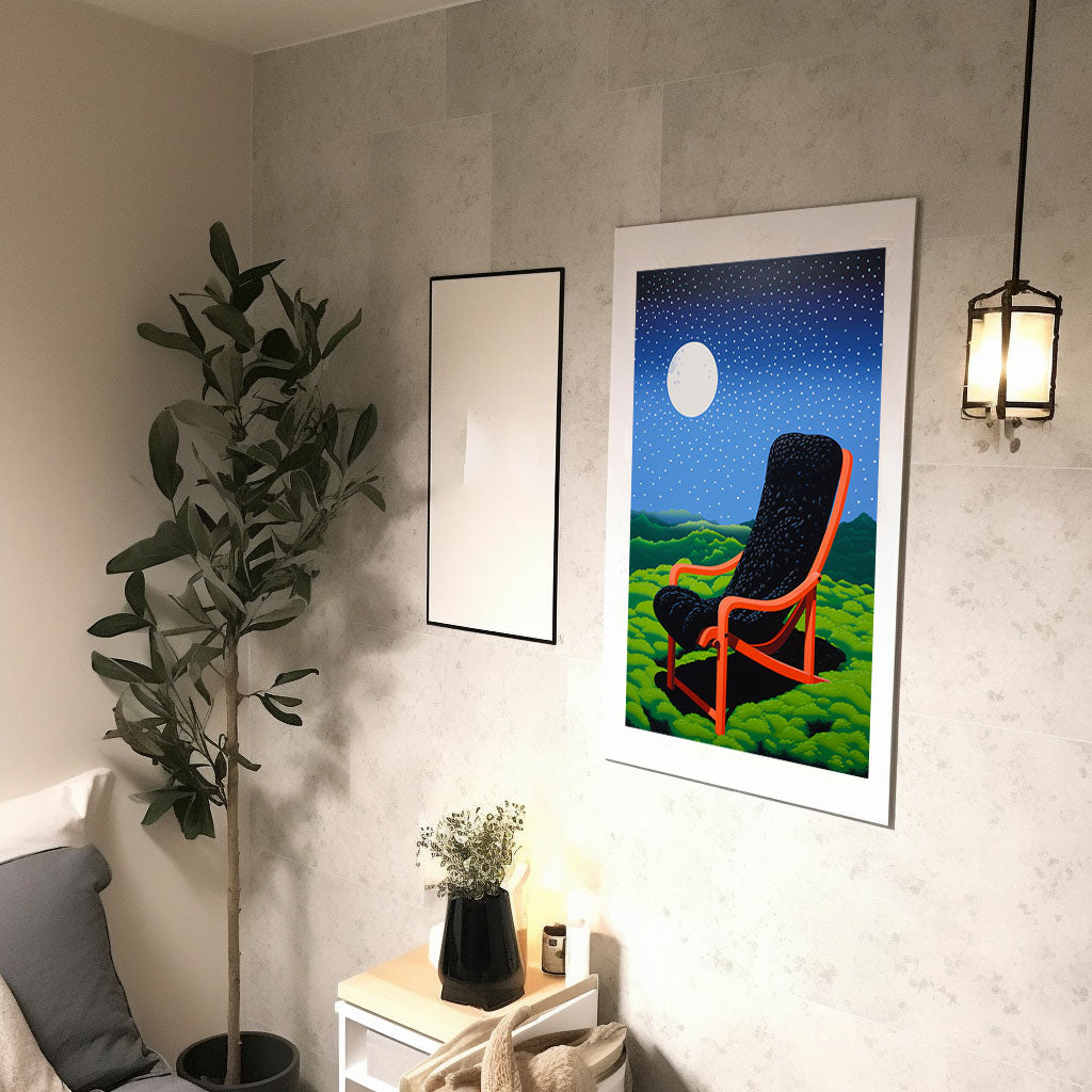 椅子のアートポスター廊下配置イメージ