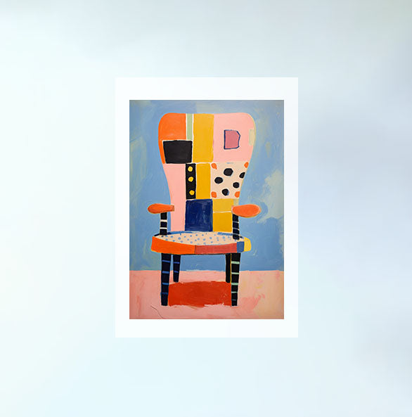 椅子のアートポスター原画のみ設置イメージ