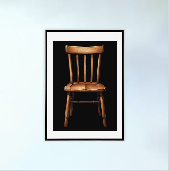 椅子のアートポスター黒フレームあり