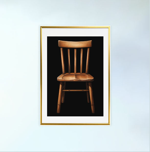 椅子のアートポスター金フレームあり