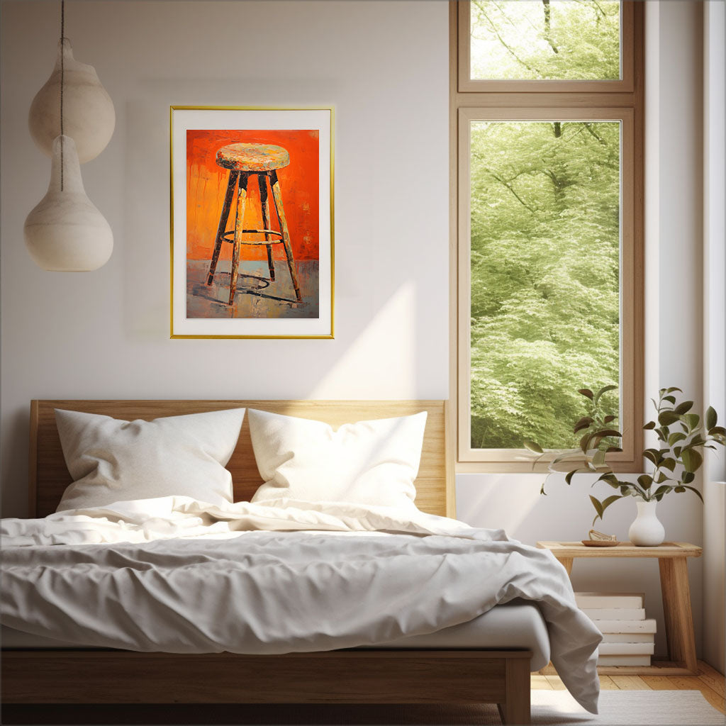椅子のアートポスター寝室配置イメージ