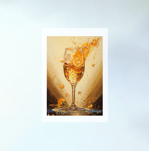 シャンパンのアートポスター原画のみ設置イメージ