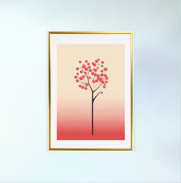 桜のアートポスター金フレームあり