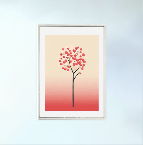 桜のアートポスター銀フレームあり