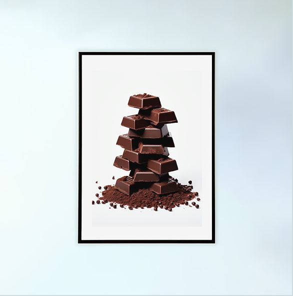 チョコレートのアートポスター黒フレームあり