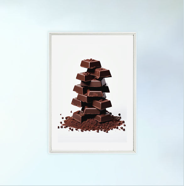 チョコレートのアートポスター白フレームあり
