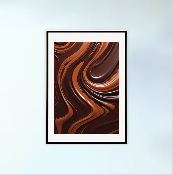 チョコレートのアートポスター黒フレームあり