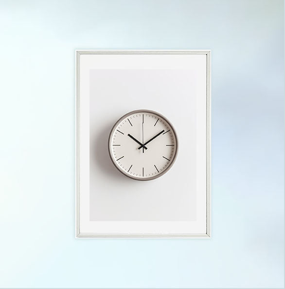 時計のアートポスター白フレームあり