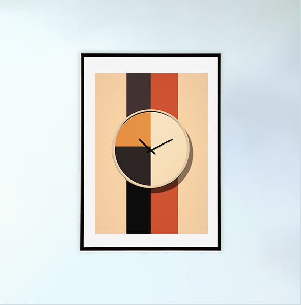 時計のアートポスター黒フレームあり