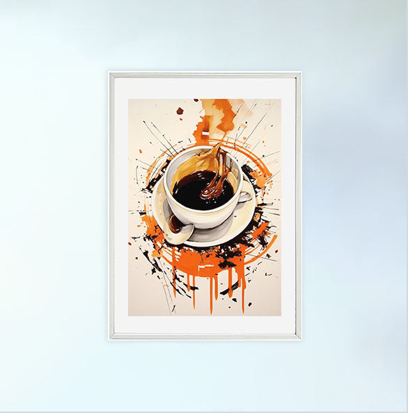 コーヒーベルトのアートポスター白フレームあり