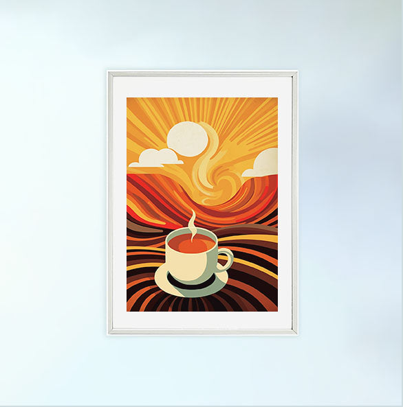 コーヒーベルトのアートポスター白フレームあり