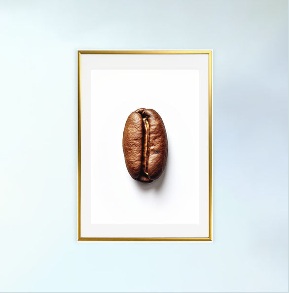 コーヒー豆のアートポスター金フレームあり