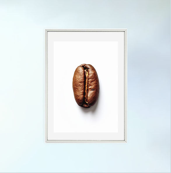 コーヒー豆のアートポスター銀フレームあり