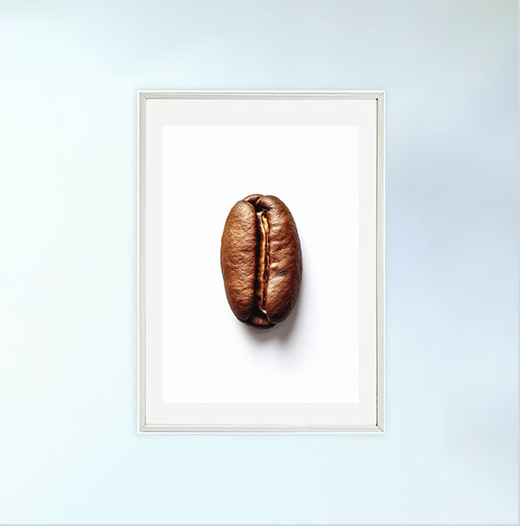 コーヒー豆のアートポスター白フレームあり