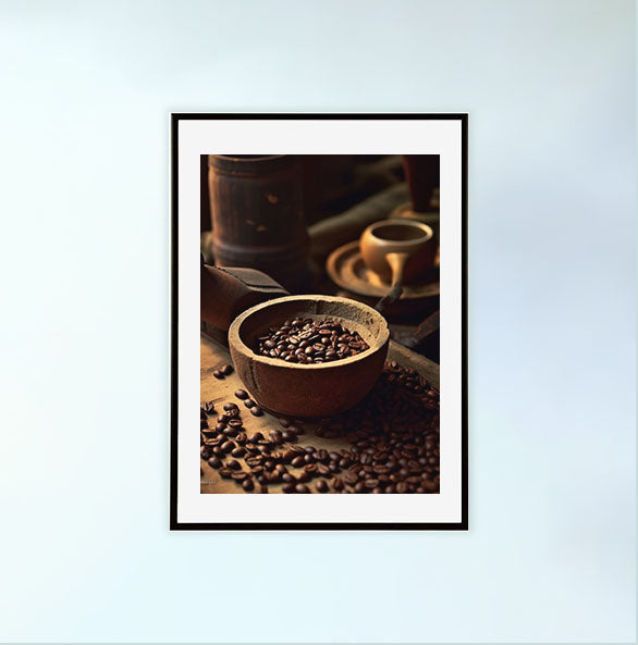 コーヒーベルトのアートポスター黒フレームあり
