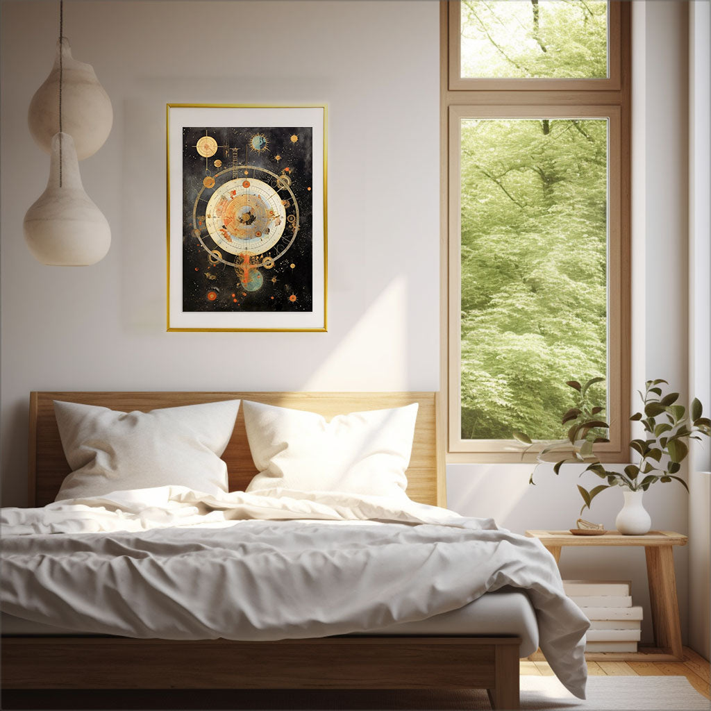 星座のアートポスター寝室配置イメージ