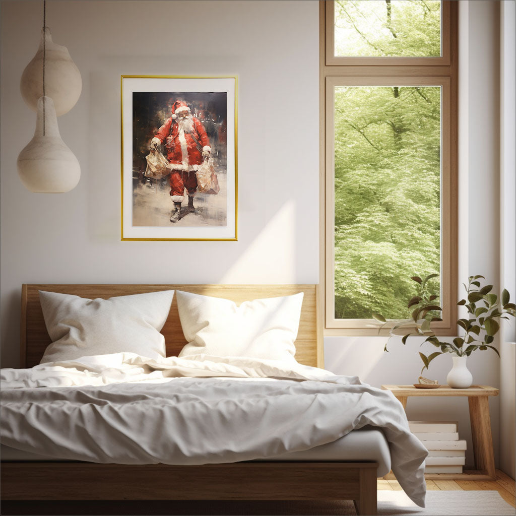 クリスマスのアートポスター寝室配置イメージ