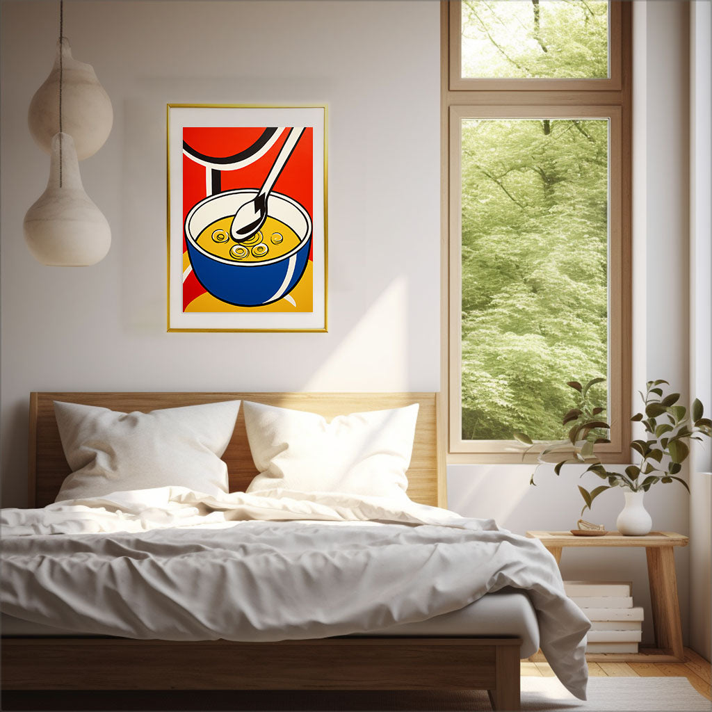 カレーのアートポスター寝室配置イメージ