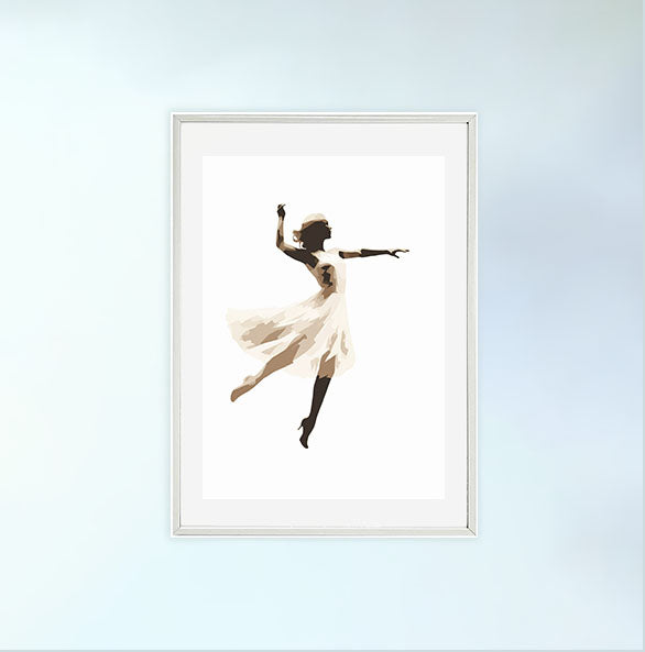ダンスのアートポスター白フレームあり