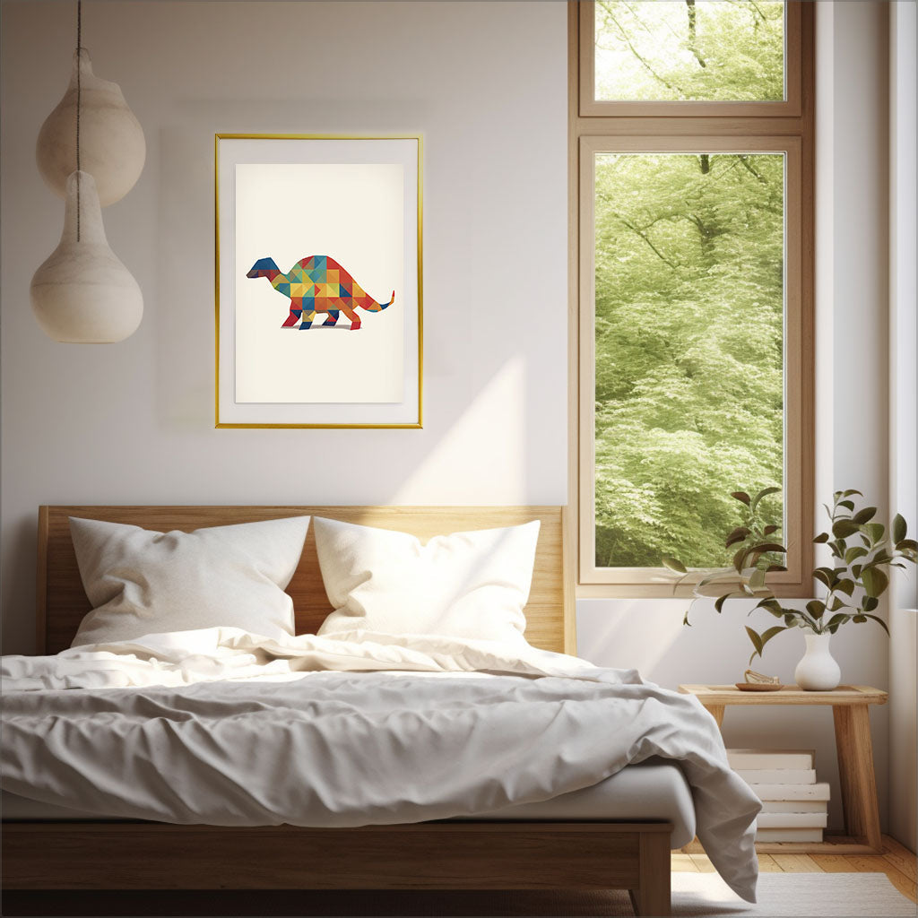 恐竜のアートポスター寝室配置イメージ