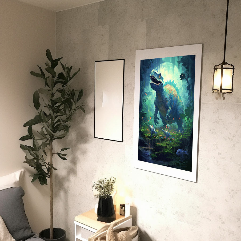恐竜のアートポスター廊下配置イメージ