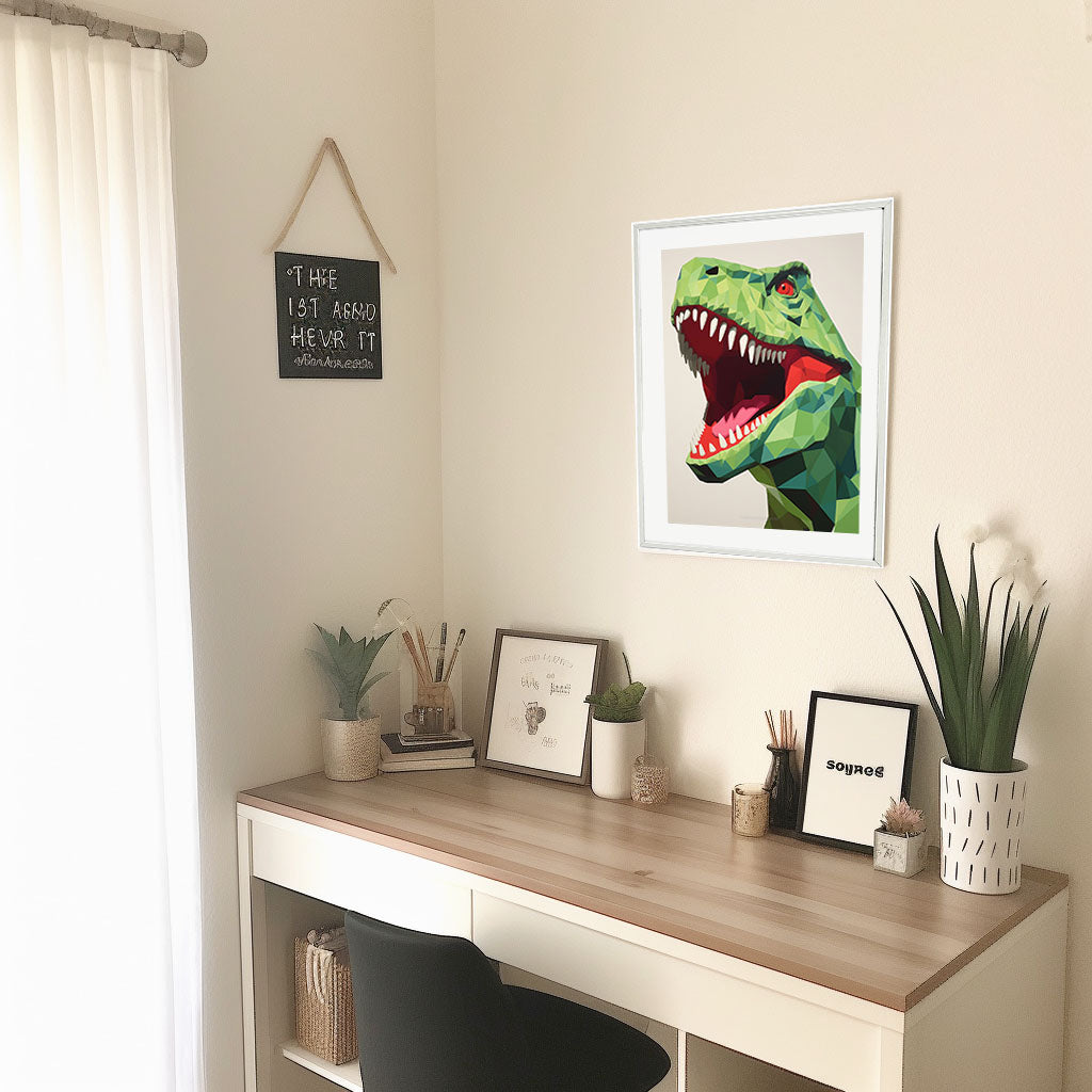 恐竜のアートポスター机配置イメージ