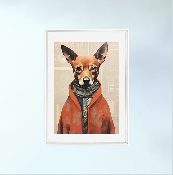 犬のアートポスター銀フレームあり