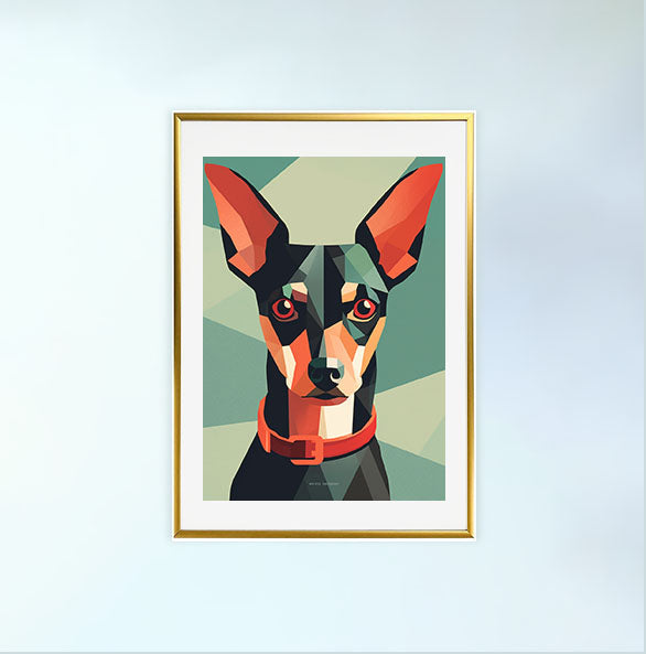 犬のアートポスター金フレームあり