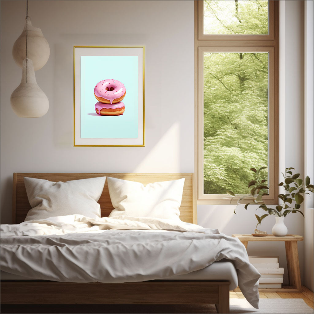 ドーナツのアートポスター寝室配置イメージ