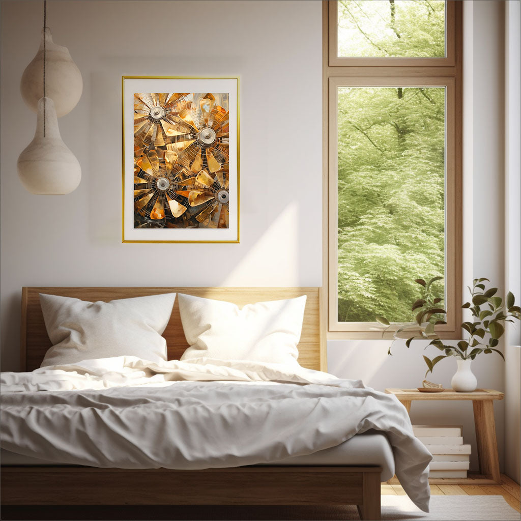 扇風機のアートポスター寝室配置イメージ