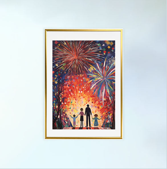 花火大会のアートポスター:fireworks_7e4f 通販