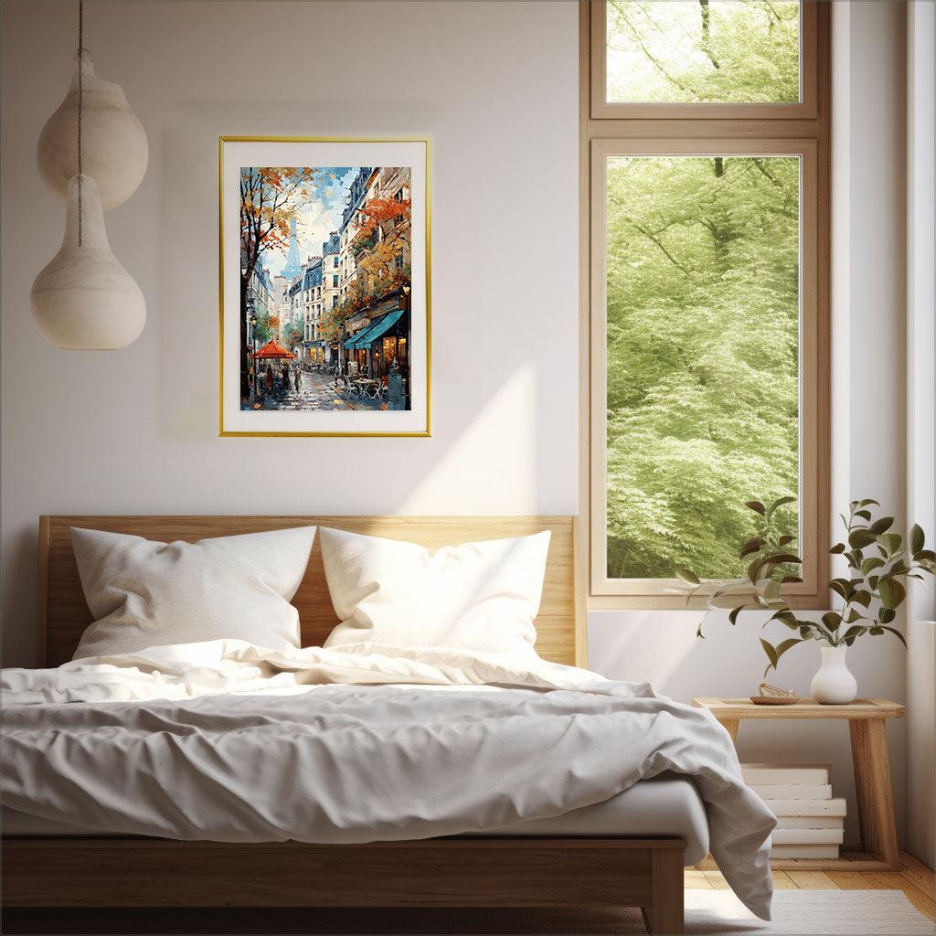 フランスのアートポスター寝室配置イメージ