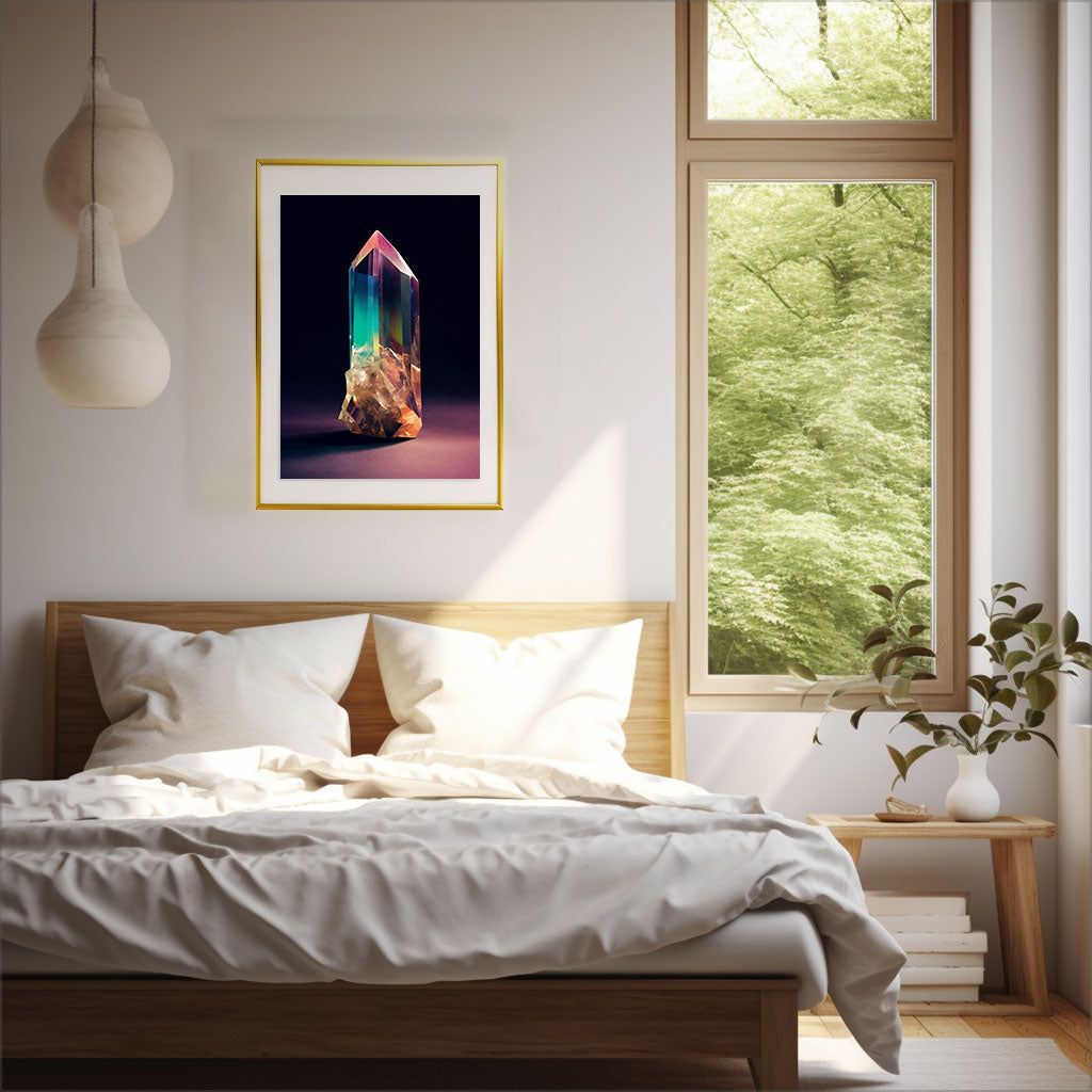 宝石のアートポスター寝室配置イメージ