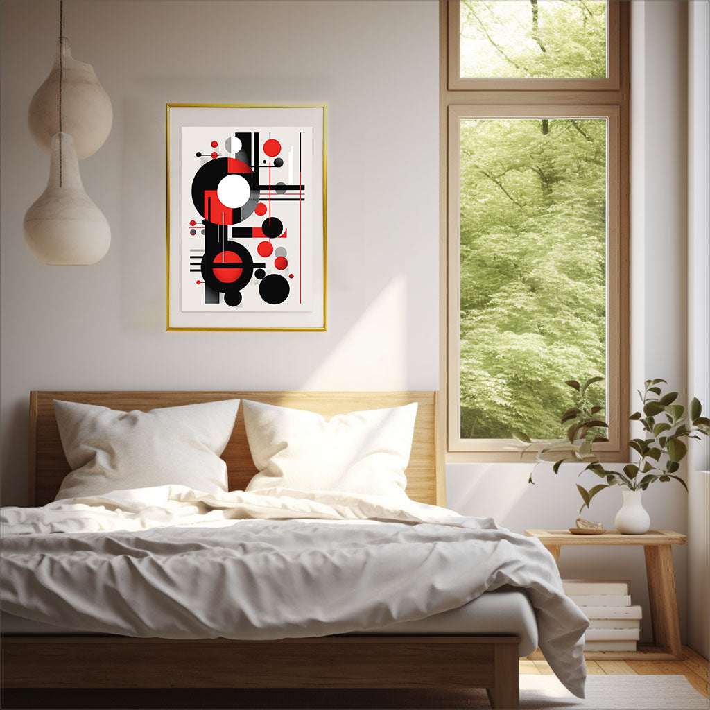 グラフィティアートのアートポスター寝室配置イメージ