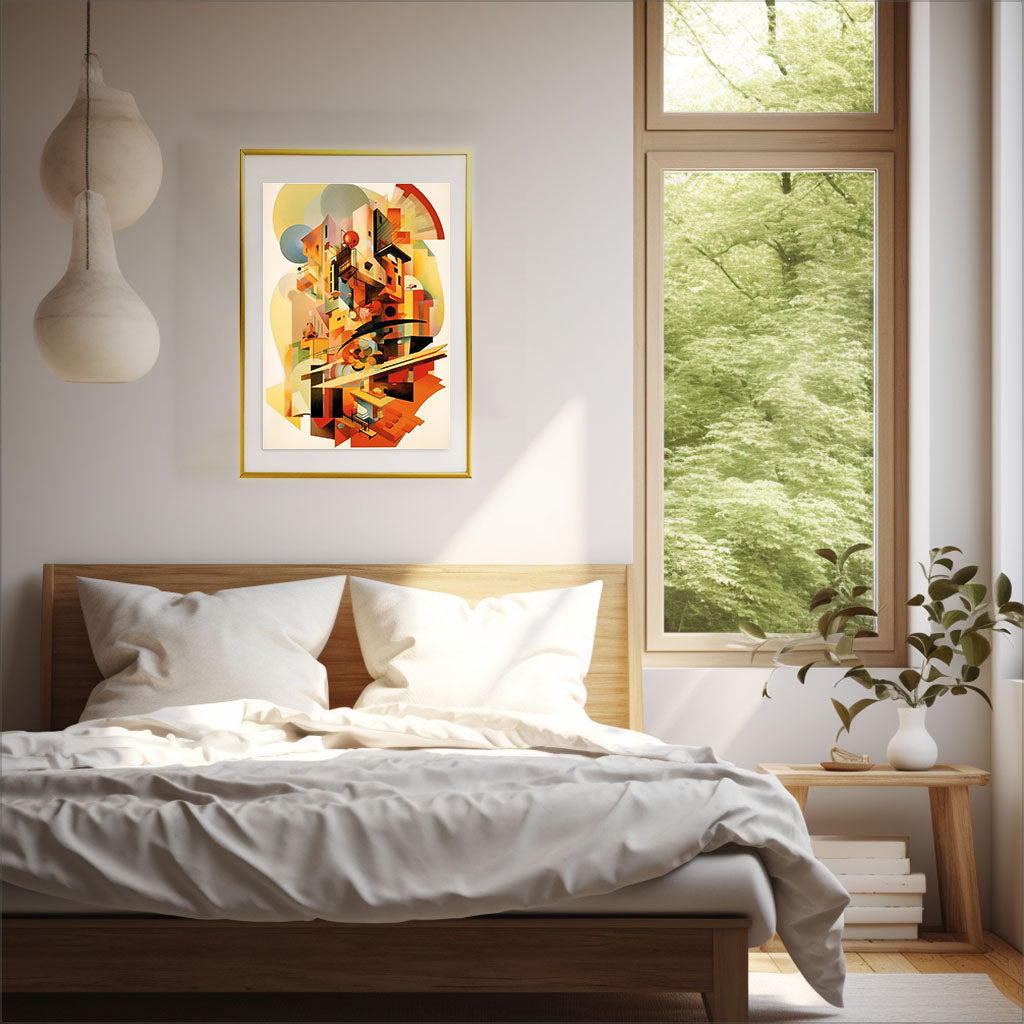 グレープフルーツのアートポスター寝室配置イメージ