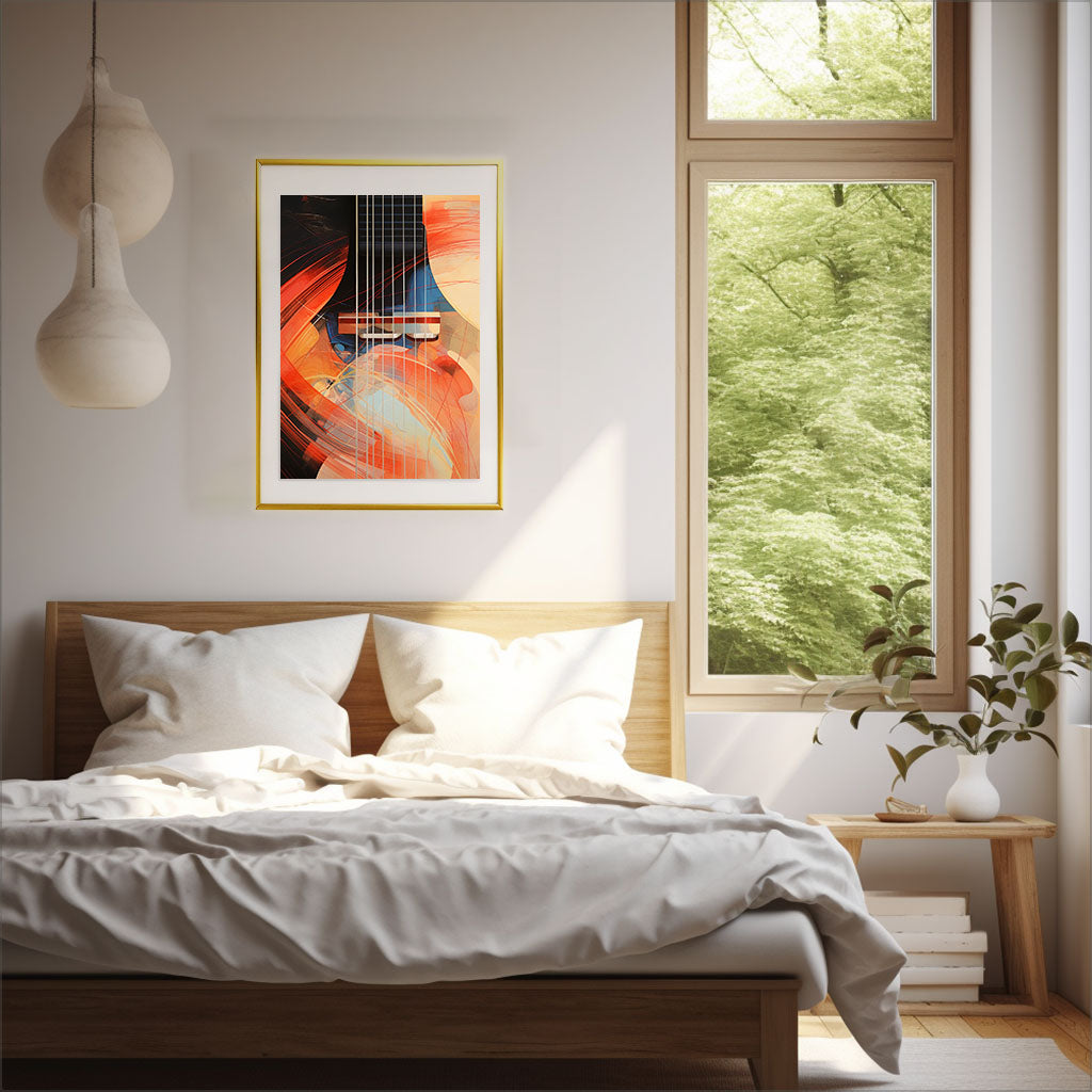 ギターのアートポスター:guitar_6ee4 / 音楽・芸術__のポスター画像寝室に設置したイメージ