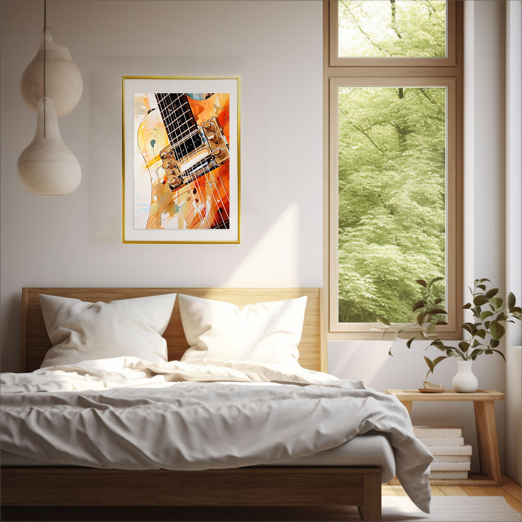 ギターのアートポスター:guitar_9370 / 音楽・芸術__のポスター画像寝室に設置したイメージ
