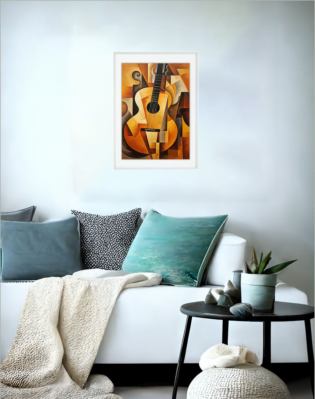 ギターのアートポスター:guitar_9660 / 音楽・芸術__のポスター画像ソファ近くに設置したイメージ