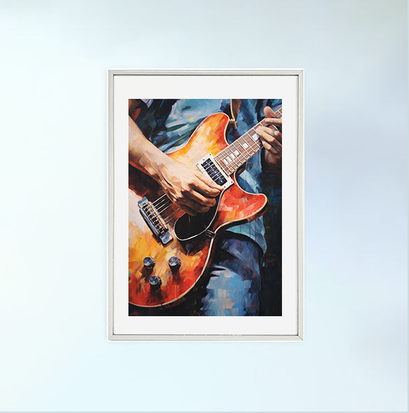 ギターのアートポスター:guitar_96f6 / 音楽・芸術__のポスター画像銀色のフレームイメージ