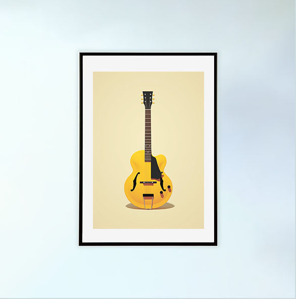 ギターのアートポスター:guitar_9a6e / 北欧_ポップ_音楽・芸術__のポスター画像黒色のフレームイメージ