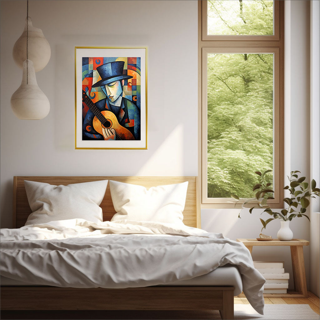 ギターのアートポスター:guitar_9d8a / 音楽・芸術__のポスター画像寝室に設置したイメージ