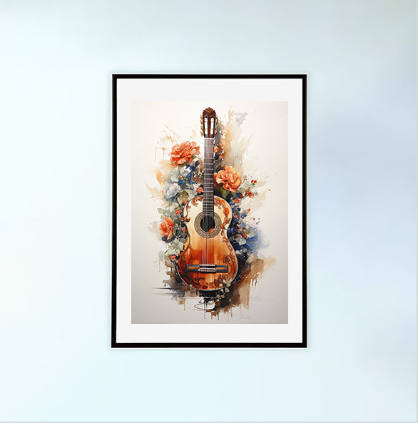 ギターのアートポスター:guitar_b696 / 絵画_音楽・芸術__のポスター画像黒色のフレームイメージ