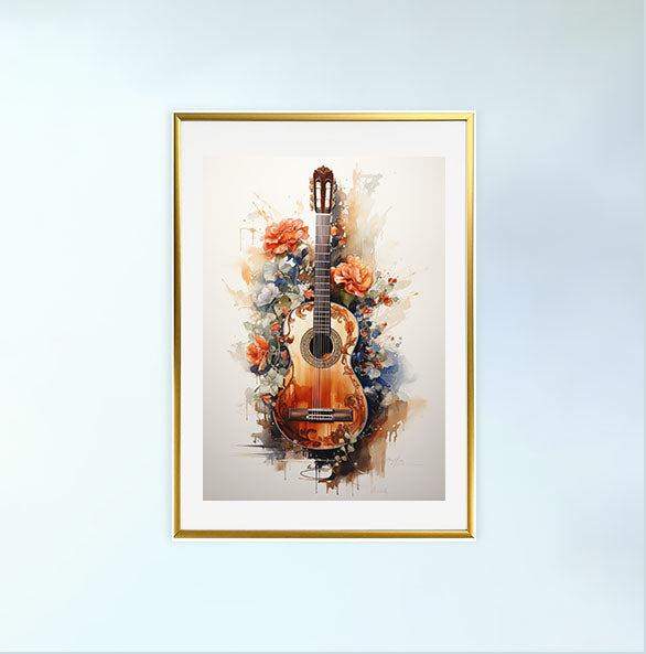 ギターのアートポスター:guitar_b696 / 絵画_音楽・芸術__のポスター画像金色のフレームイメージ