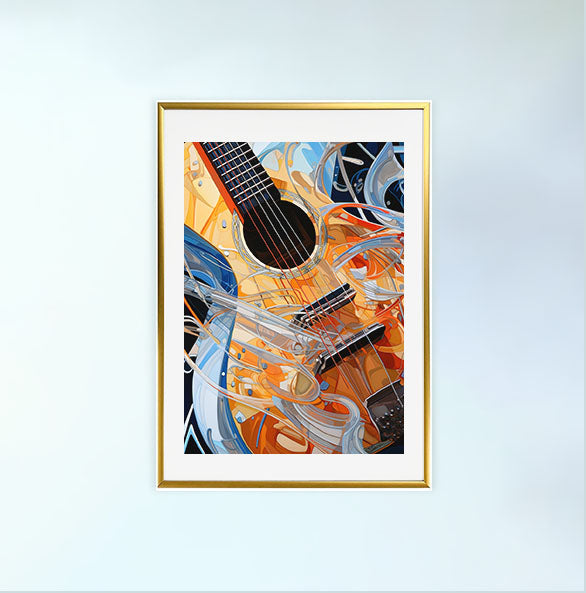 ギターのアートポスター:guitar_d61b / 音楽・芸術__のポスター画像金色のフレームイメージ
