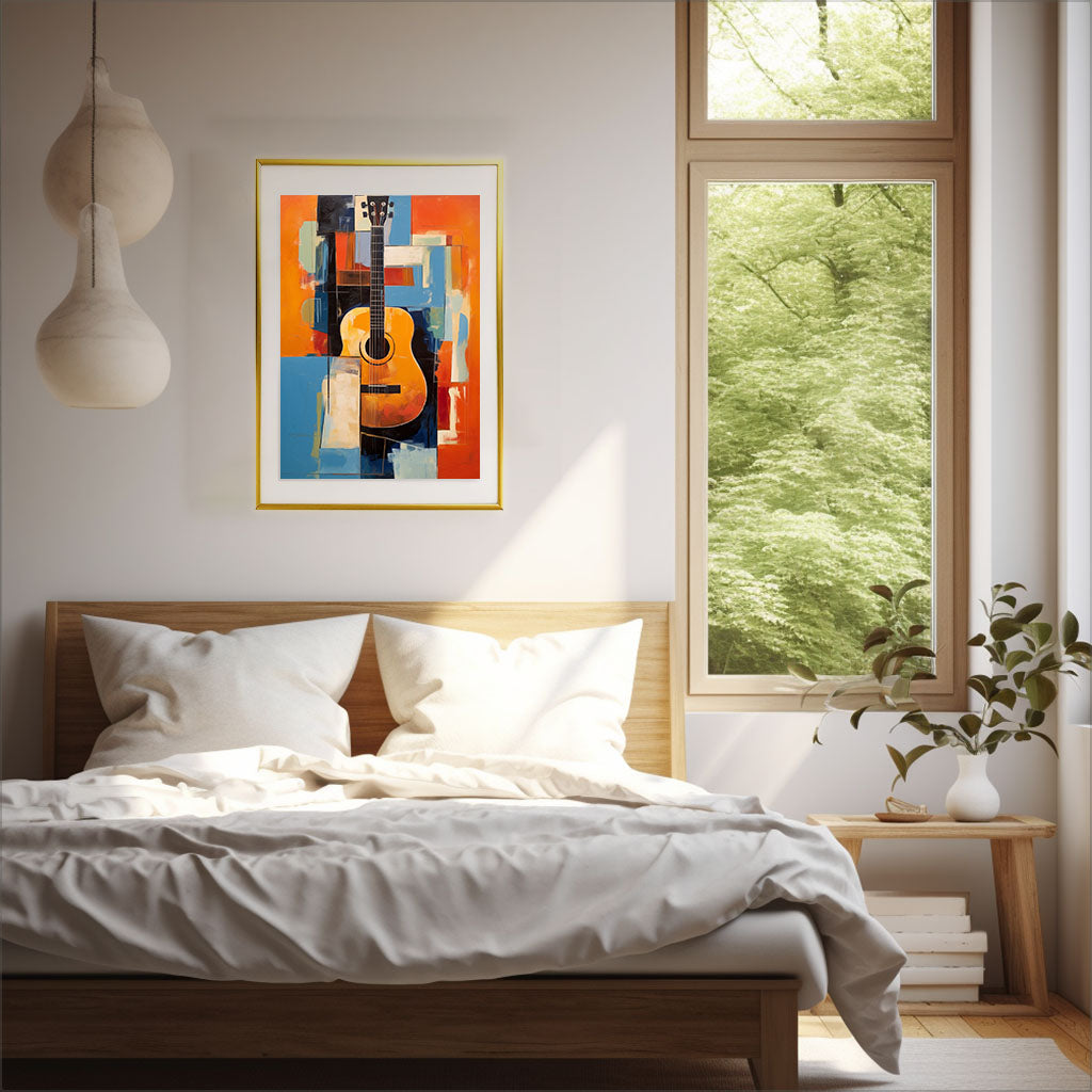 ギターのアートポスター:guitar_d6e7 / 音楽・芸術__のポスター画像寝室に設置したイメージ