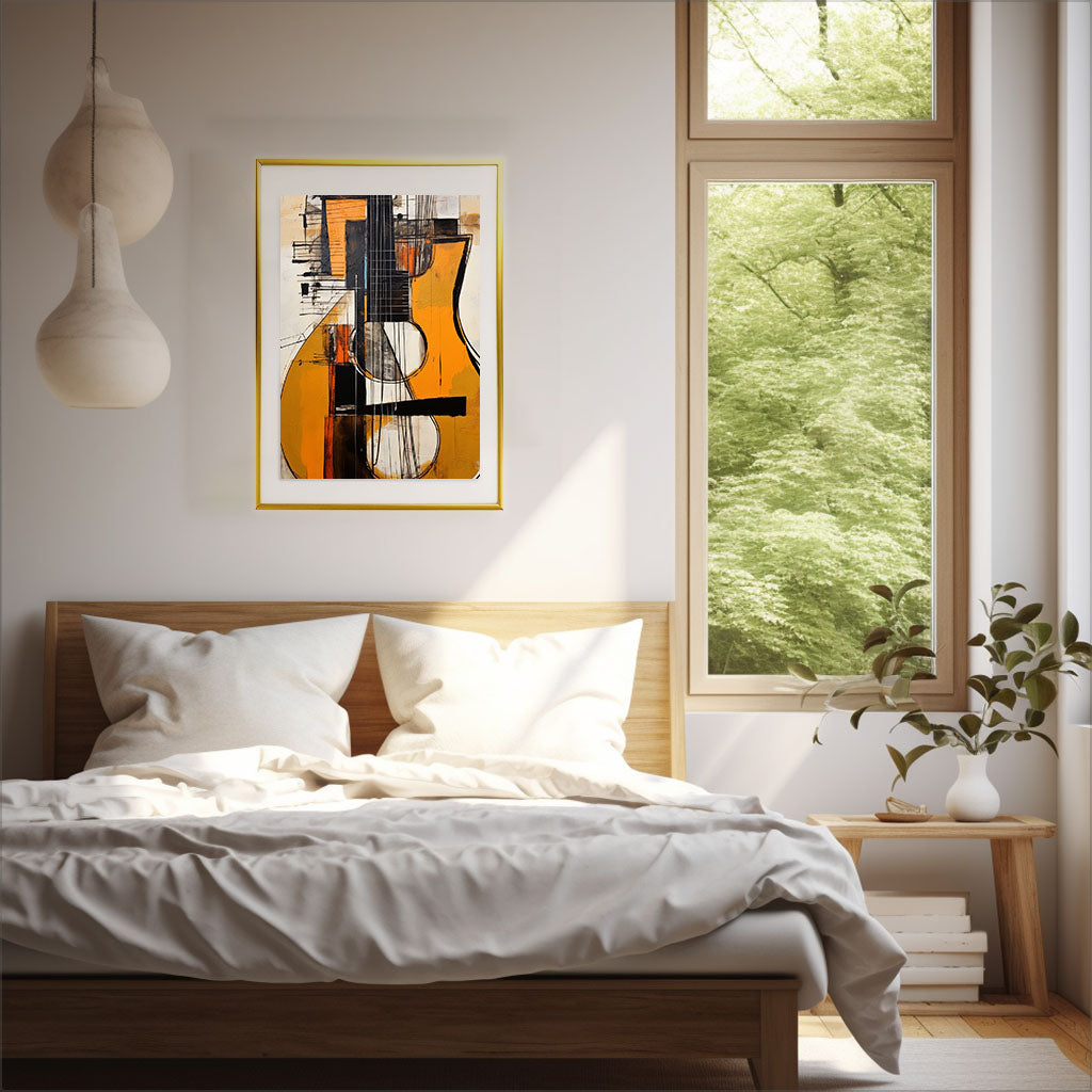 ギターのアートポスター:guitar_ed34 / 音楽・芸術__のポスター画像寝室に設置したイメージ