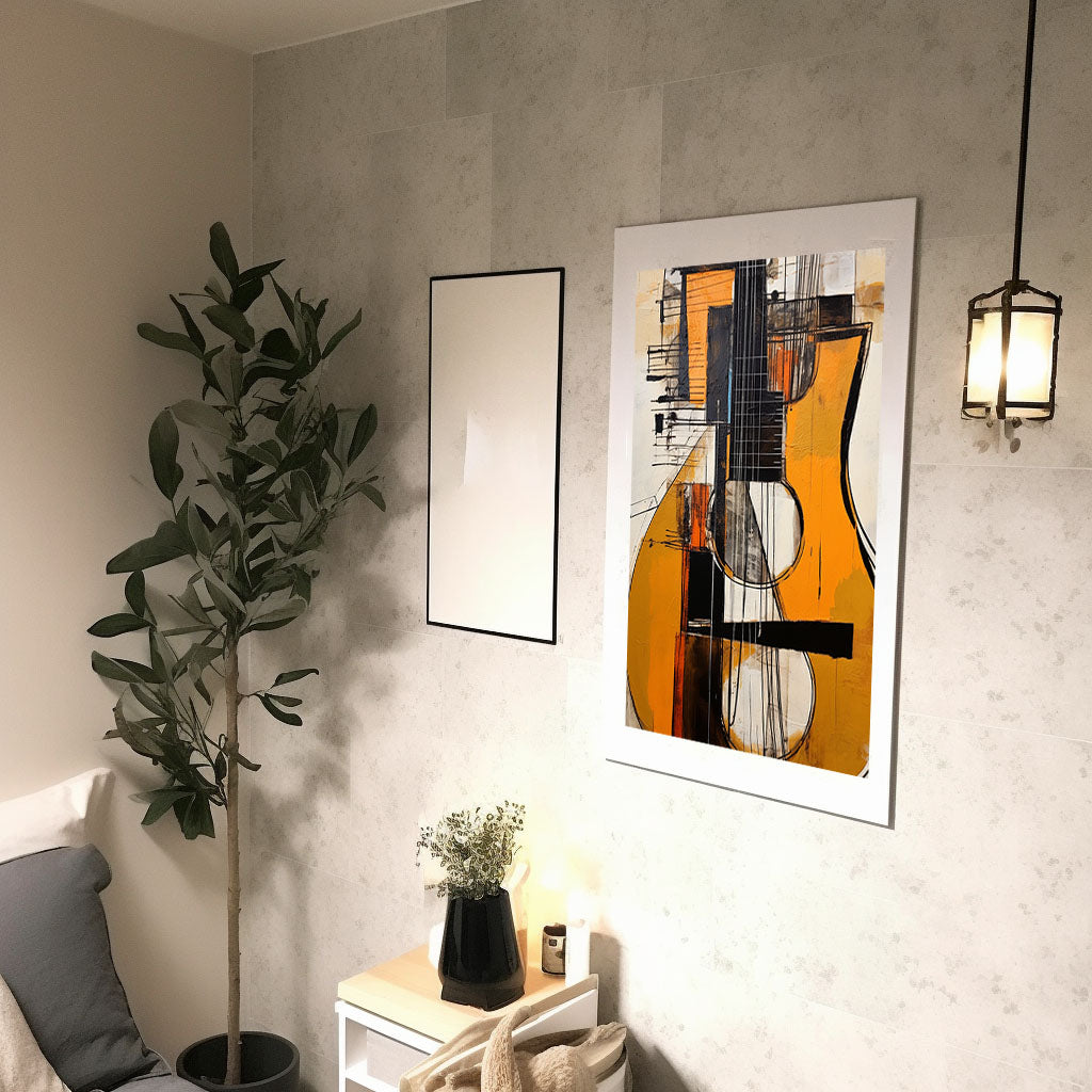 ギターのアートポスター:guitar_ed34 / 音楽・芸術__のポスター画像廊下に設置したイメージ