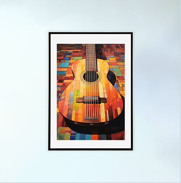 ギターのアートポスター:guitar_f37a / 音楽・芸術__のポスター画像黒色のフレームイメージ